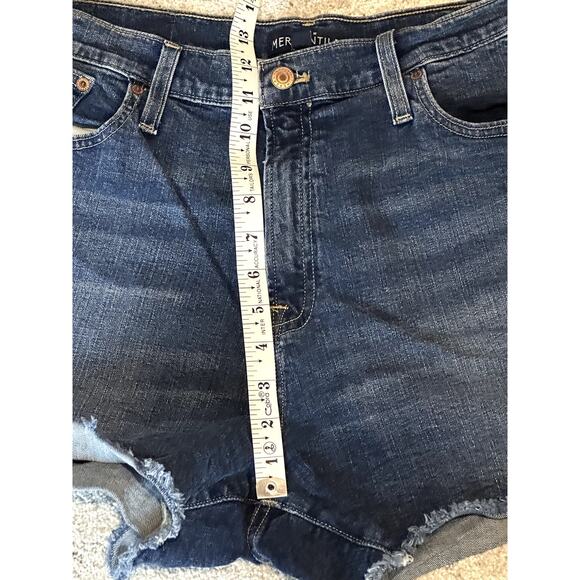 J. Crew Mercantile Women Size 32 Cutoff Denim Stretch Raw Hem Jean Shorts - Picture 4 of 8